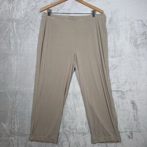 Easywear‎ by Chicos Pull On Slinky Pant Womens 2 (M/L) Tan High Rise Stretch